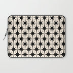 Midcentury Modern Atomic Age Starburst Pattern in Black and Almond Cream Laptop Sleeve Gallery Image 1
