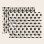 Midcentury Modern Atomic Age Starburst Pattern in Black and Almond Cream Placemat Gallery Image 1