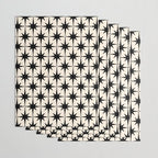 Midcentury Modern Atomic Age Starburst Pattern in Black and Almond Cream Wrapping Paper Gallery Image 3