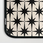 Midcentury Modern Atomic Age Starburst Pattern in Black and Almond Cream Laptop Sleeve Gallery Image 3
