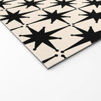 Midcentury Modern Atomic Age Starburst Pattern in Black and Almond Cream Welcome Mat Gallery Image 2