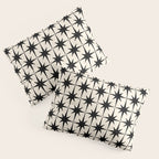 Midcentury Modern Atomic Age Starburst Pattern in Black and Almond Cream Pillow Sham Gallery Image 3