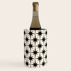 Midcentury Modern Atomic Age Starburst Pattern in Black and Almond Cream Wine Chiller Gallery Image 1