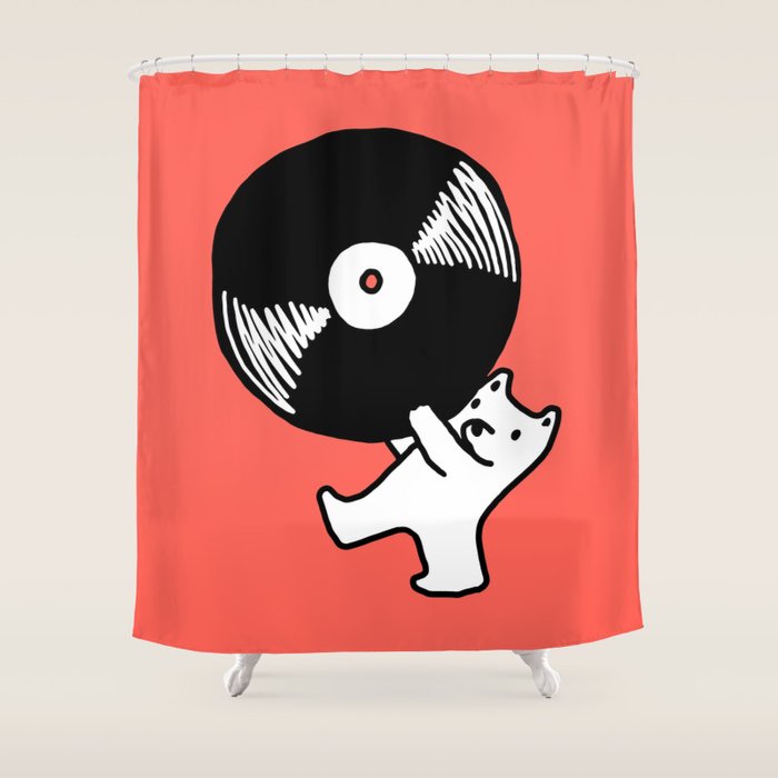 Record bear Shower Curtain Gallery Image 1