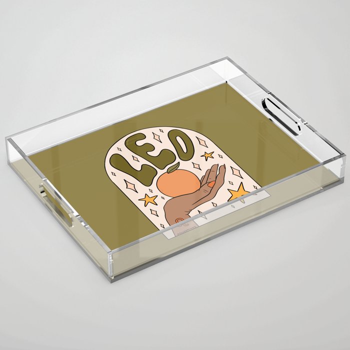 Leo Grapefruit Acrylic Tray Gallery Image 1