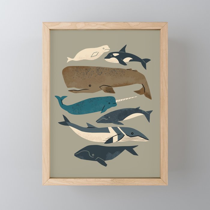 Whales Ahoy (Gray) Mini Art Print Gallery Image 1