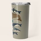 Whales Ahoy (Gray) Travel Mug Gallery Image 2