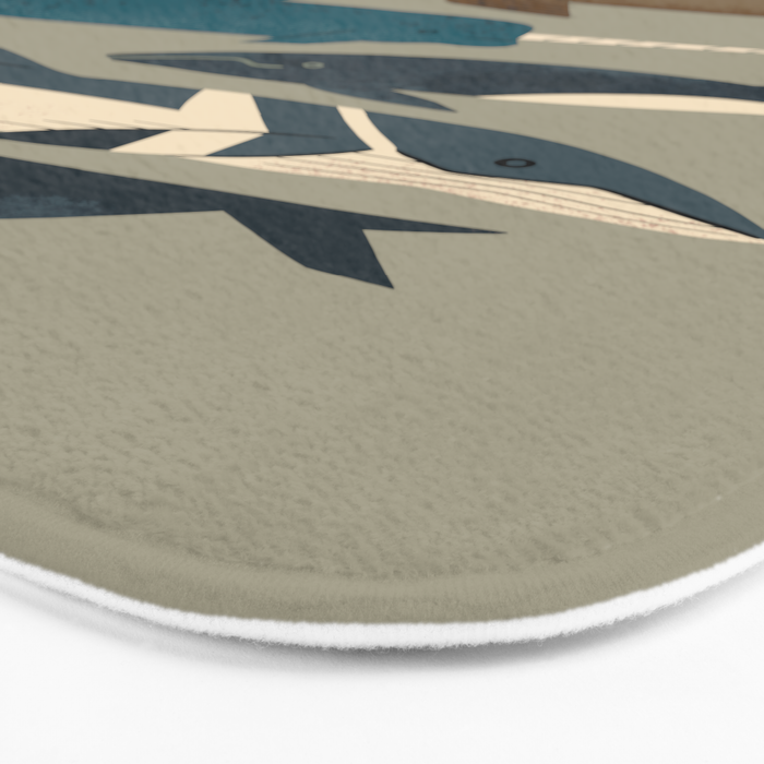 Whales Ahoy (Gray) Bath Mat Gallery Image 3