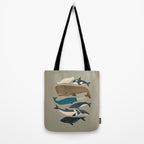 Whales Ahoy (Gray) Tote Bag Gallery Image 2