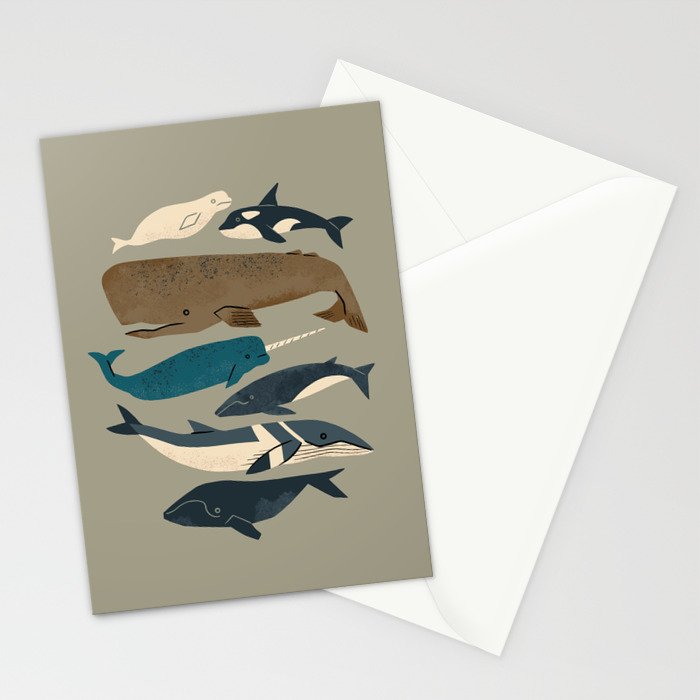 Whales Ahoy (Gray) Stationery Card Gallery Image 2