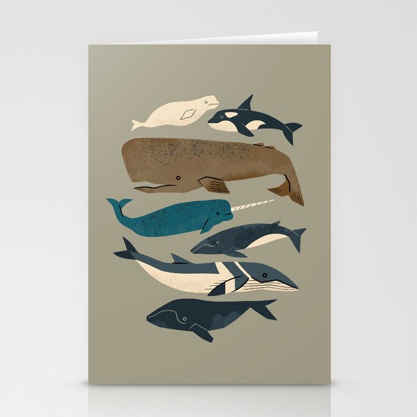 Whales Ahoy (Gray) Stationery Card Gallery Image 2