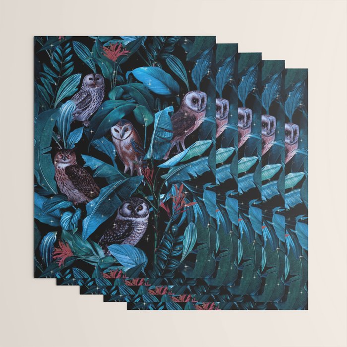 Owl and Leaf Garden Wrapping Paper Gallery Image 3