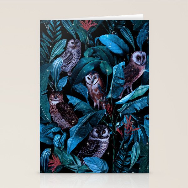 Owl and Leaf Garden Stationery Card Gallery Image 2