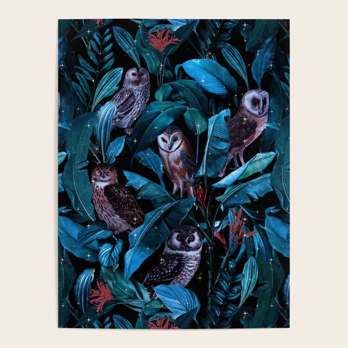 Owl and Leaf Garden Poster Gallery Image 1