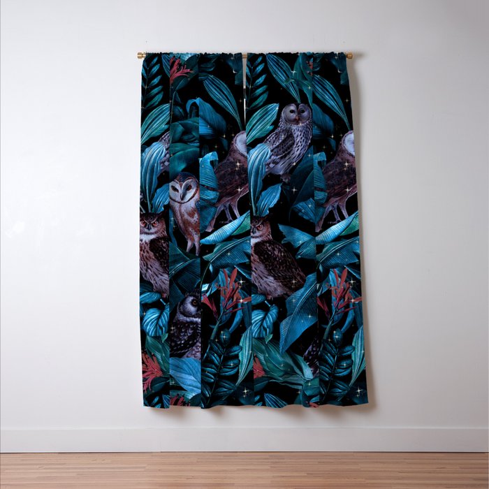 Owl and Leaf Garden Window Curtain Gallery Image 3