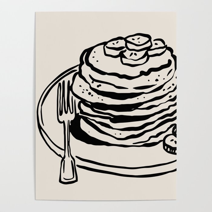Pancake Stack Neutral Kitchen Print Poster Gallery Image 4
