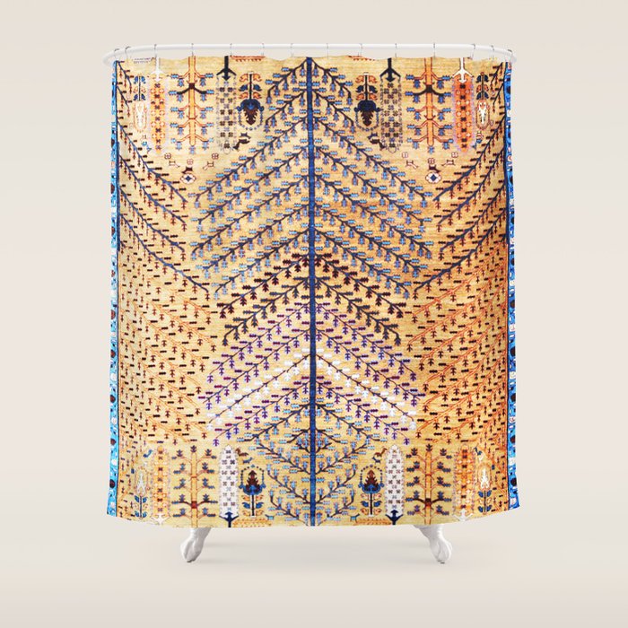 Amritsar Floral Garden Persian Rug Print Shower Curtain Gallery Image 1