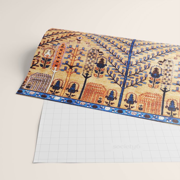 Amritsar Floral Garden Persian Rug Print Wrapping Paper Gallery Image 2