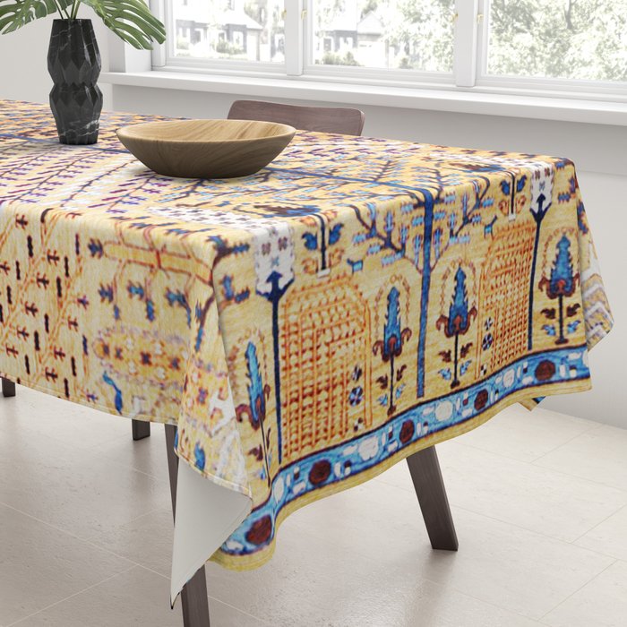 Amritsar Floral Garden Persian Rug Print Tablecloth Gallery Image 3