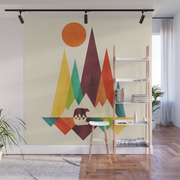 Bear In Whimsical Wild Wall Mural Gallery Image 1