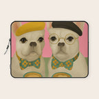 French Bulldogs at Breakfast Cafe Laptop Sleeve Gallery Image 1