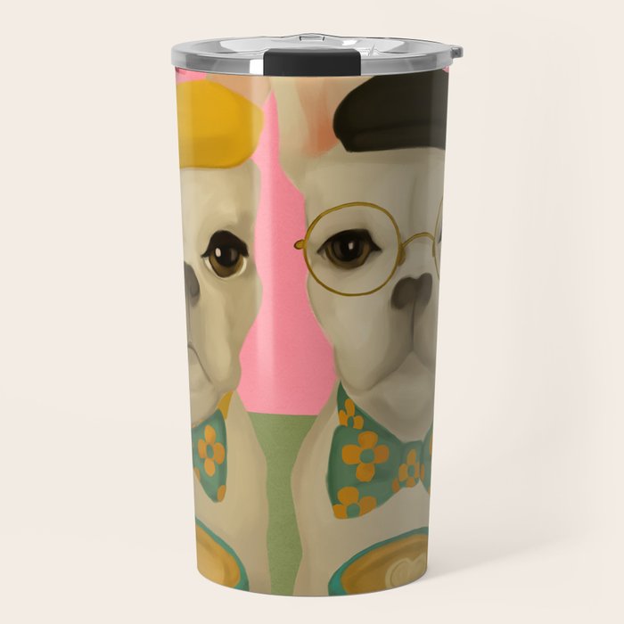 French Bulldogs at Breakfast Cafe Travel Mug Gallery Image 1