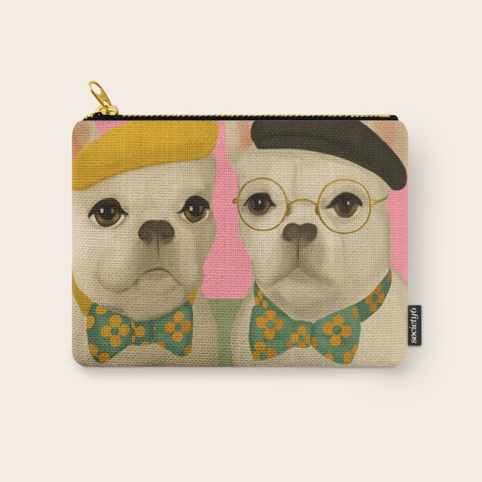 French Bulldogs at Breakfast Cafe Carry All Pouch Gallery Image 1