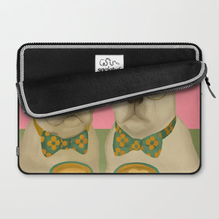 French Bulldogs at Breakfast Cafe Laptop Sleeve Gallery Image 2