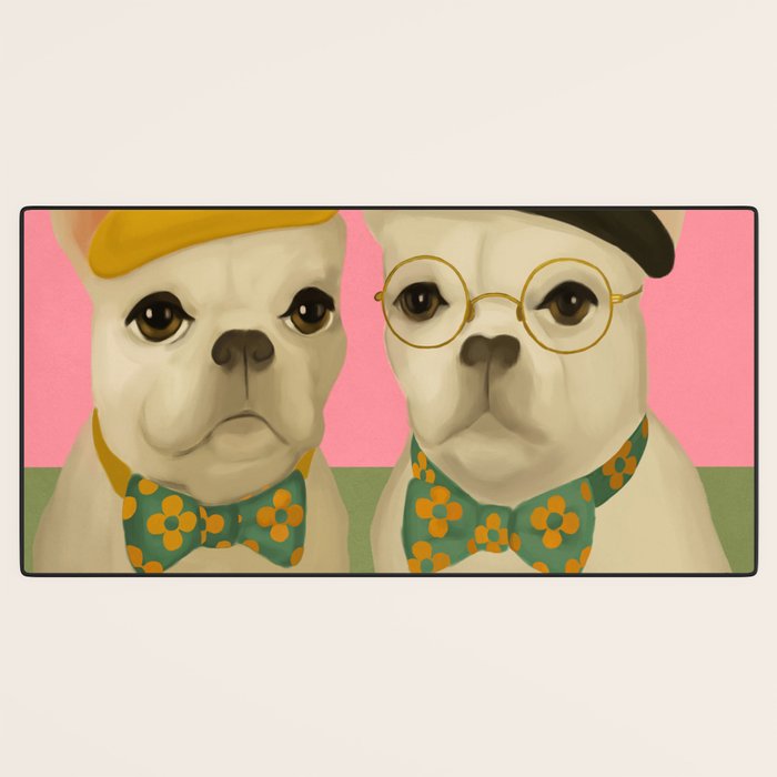 French Bulldogs at Breakfast Cafe Desk Mat Gallery Image 3