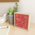 Mid-Century Modern Kinetikos Pattern in Retro Red Gold Celadon Mini Art Print Gallery Image 2