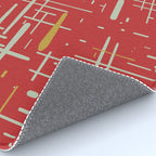 Mid-Century Modern Kinetikos Pattern in Retro Red Gold Celadon Rug Gallery Image 4