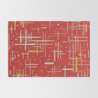 Mid-Century Modern Kinetikos Pattern in Retro Red Gold Celadon Rug Gallery Image 2