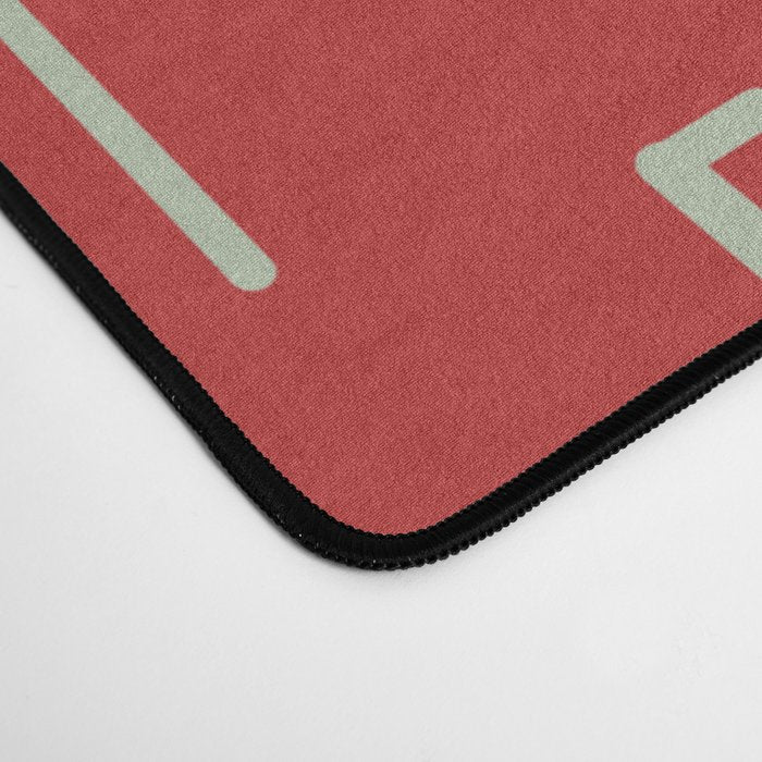 Mid-Century Modern Kinetikos Pattern in Retro Red Gold Celadon Desk Mat Gallery Image 4