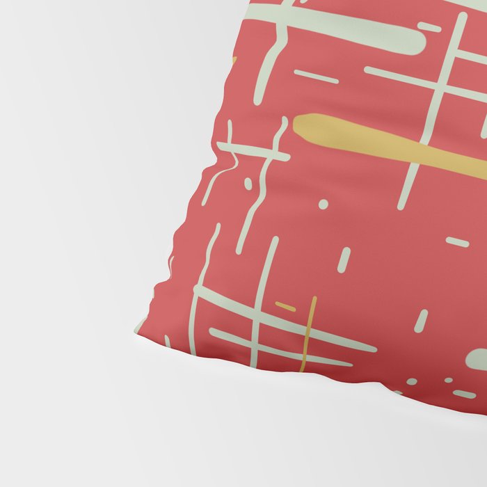 Mid-Century Modern Kinetikos Pattern in Retro Red Gold Celadon Pillow Sham Gallery Image 4