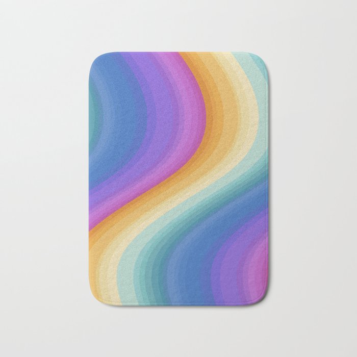 Wavy Stripes XVI - Ombre Rainbow Bath Mat Gallery Image 1