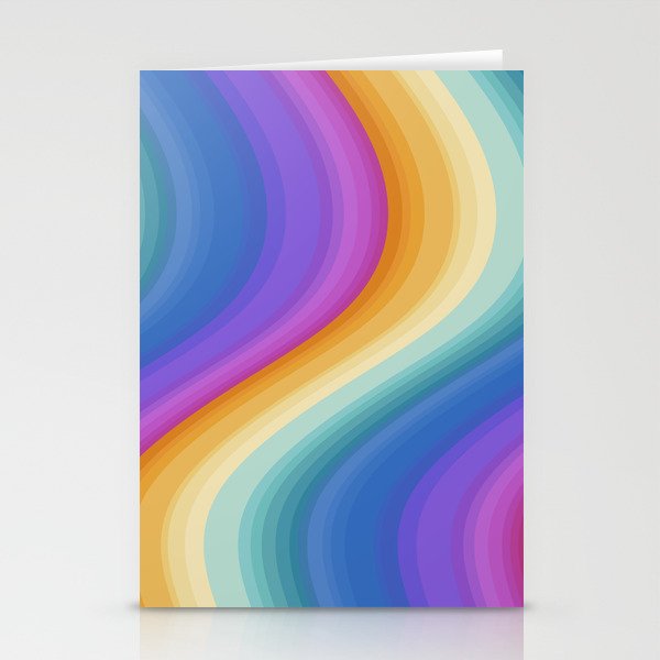 Wavy Stripes XVI - Ombre Rainbow Stationery Card Gallery Image 2