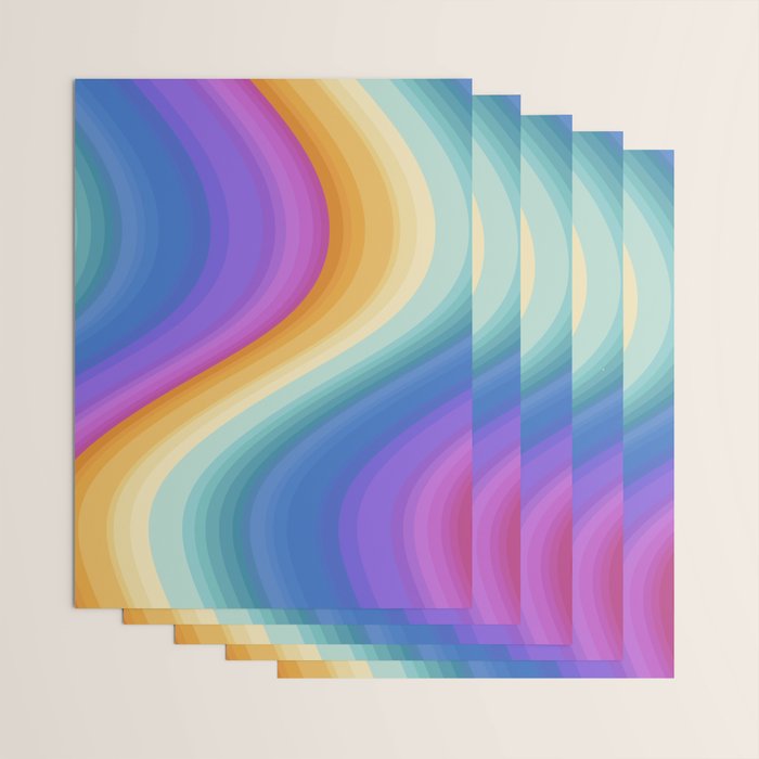 Wavy Stripes XVI - Ombre Rainbow Wrapping Paper Gallery Image 3