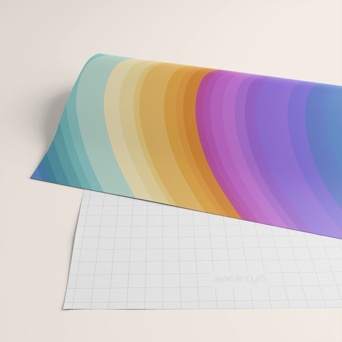 Wavy Stripes XVI - Ombre Rainbow Wrapping Paper Gallery Image 2