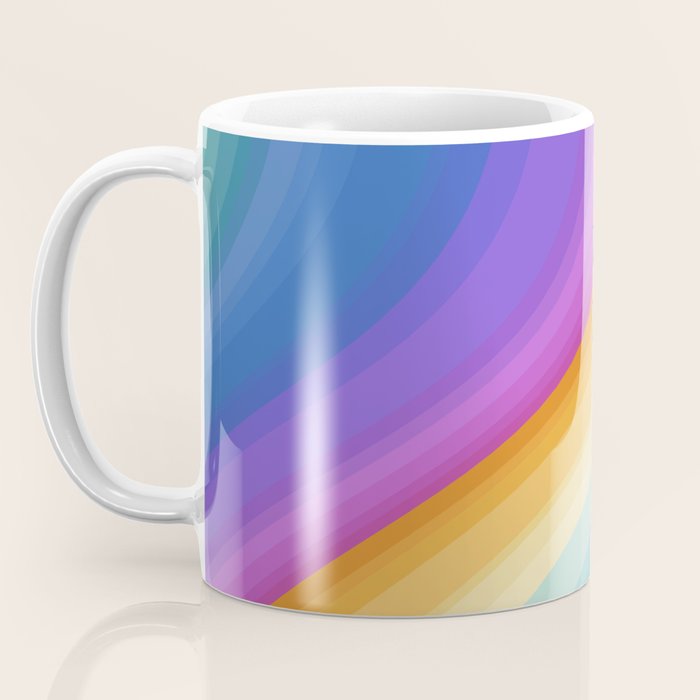 Wavy Stripes XVI - Ombre Rainbow Coffee Mug Gallery Image 3