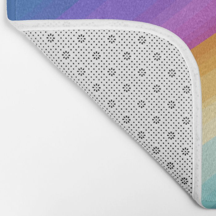 Wavy Stripes XVI - Ombre Rainbow Bath Mat Gallery Image 2