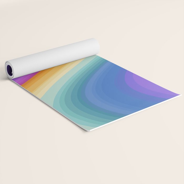 Wavy Stripes XVI - Ombre Rainbow Yoga Mat Gallery Image 2