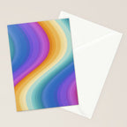 Wavy Stripes XVI - Ombre Rainbow Stationery Card Gallery Image 2