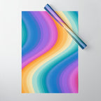 Wavy Stripes XVI - Ombre Rainbow Wrapping Paper Gallery Image 1