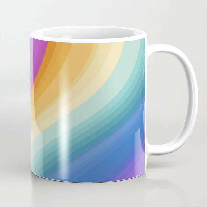 Wavy Stripes XVI - Ombre Rainbow Coffee Mug Gallery Image 1