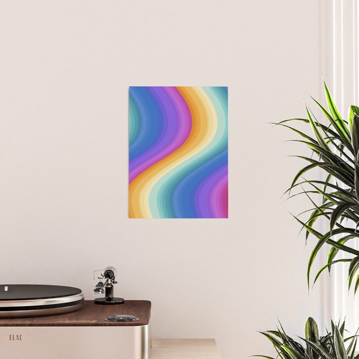 Wavy Stripes XVI - Ombre Rainbow Poster Gallery Image 2