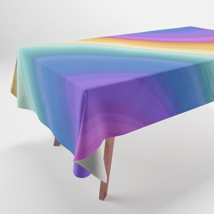 Wavy Stripes XVI - Ombre Rainbow Tablecloth Gallery Image 1
