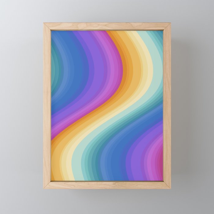 Wavy Stripes XVI - Ombre Rainbow Mini Art Print Gallery Image 1