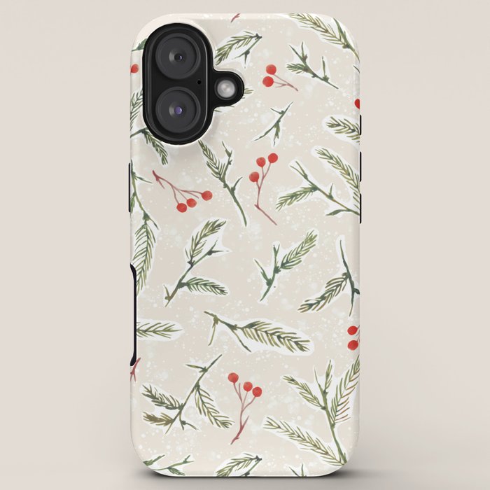 Christmas Pine and Berries Neutral iPhone Case Gallery Image 5