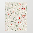 Christmas Pine and Berries Neutral Poster Gallery Image 4