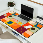 Vibrant Geometric Squares and Circles Pattern - Modern Craft Desk Mat Gallery Image 2